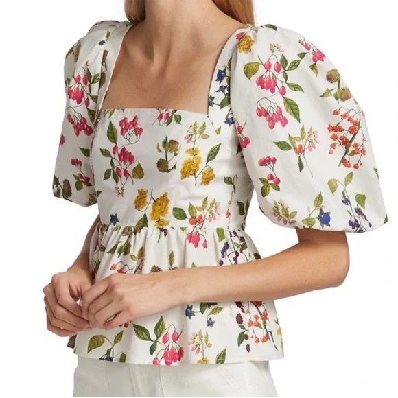 Cara Cara Alexis puff sleeve peplum top - Picture 3 of 6